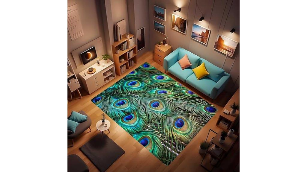 peacock feather floor mat