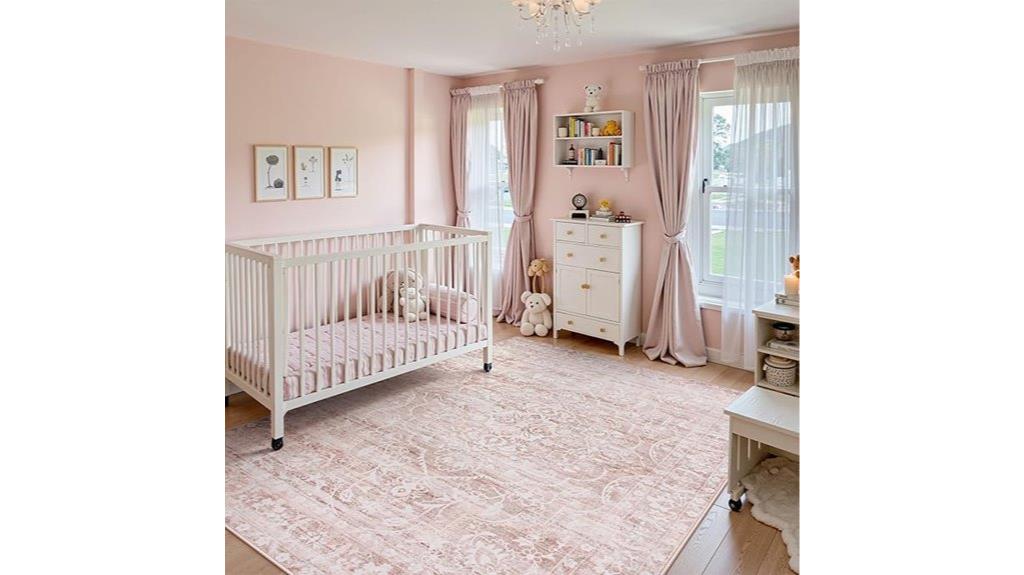 pink boho area rug