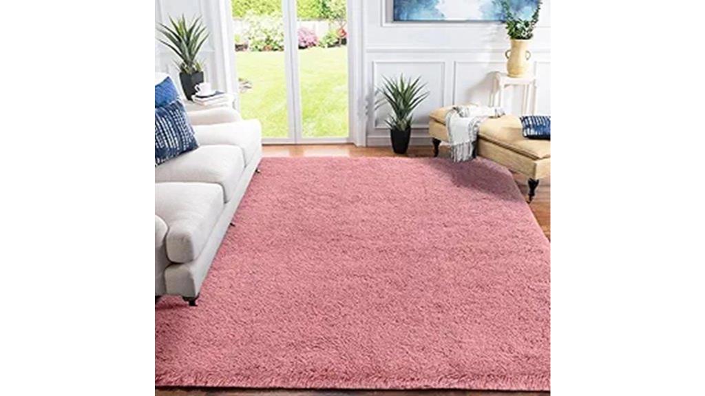 pink non slip shag rug