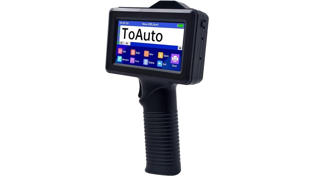 portable inkjet printer touchscreen