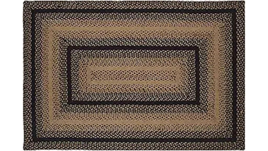 premium ebony braided rug