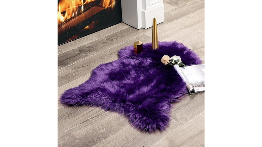 purple faux fur rug
