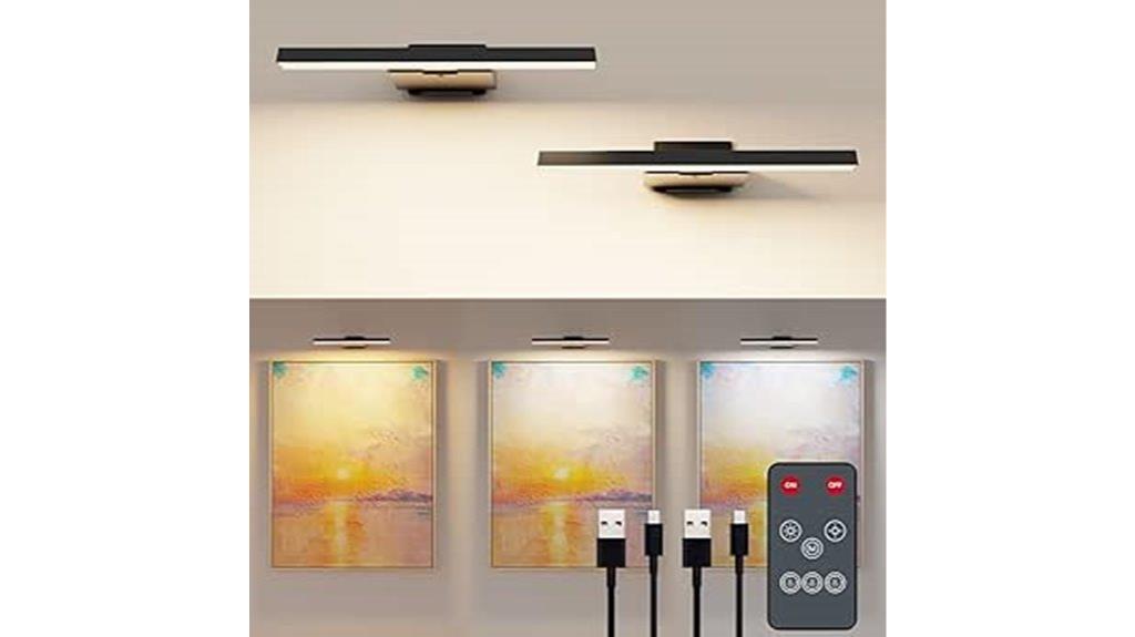 rechargeable dimmable picture lights