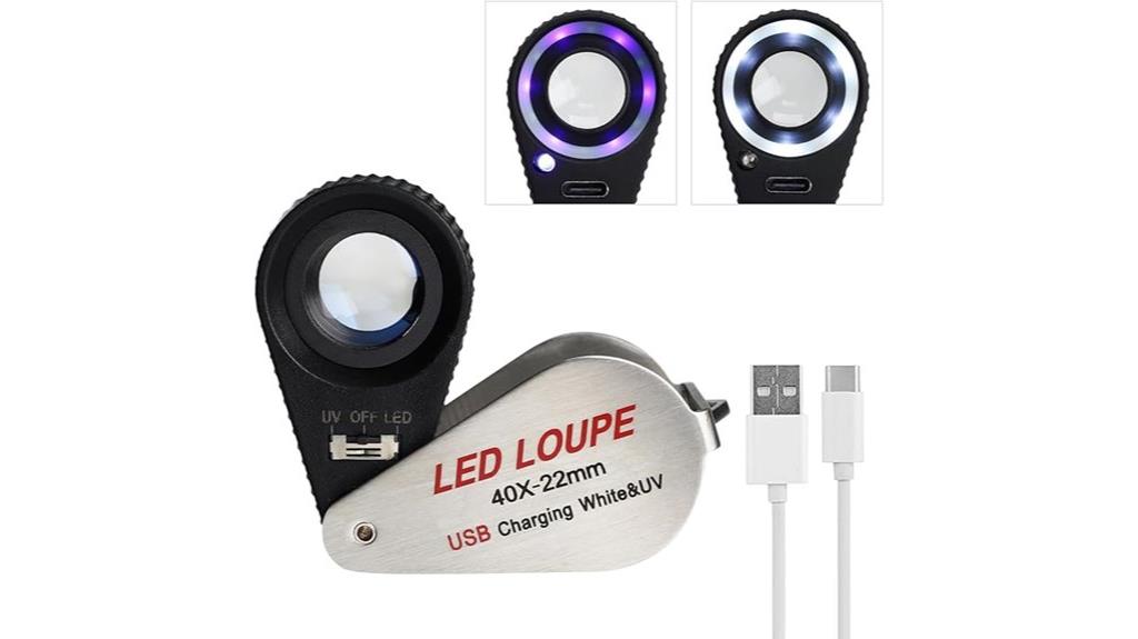 rechargeable led uv loupe