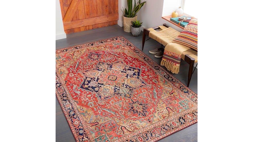red and gold oriental rug