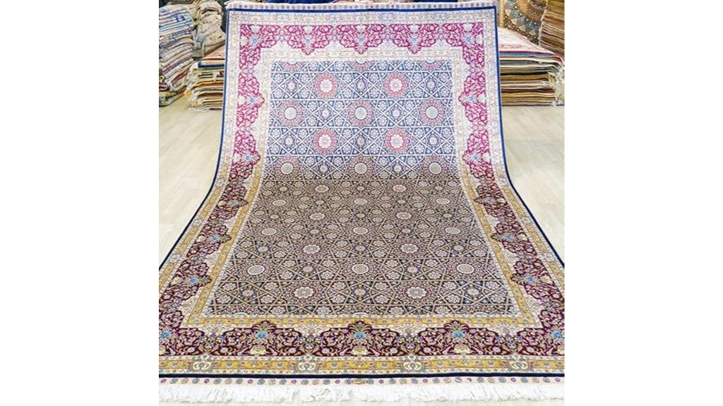 red handmade silk rug