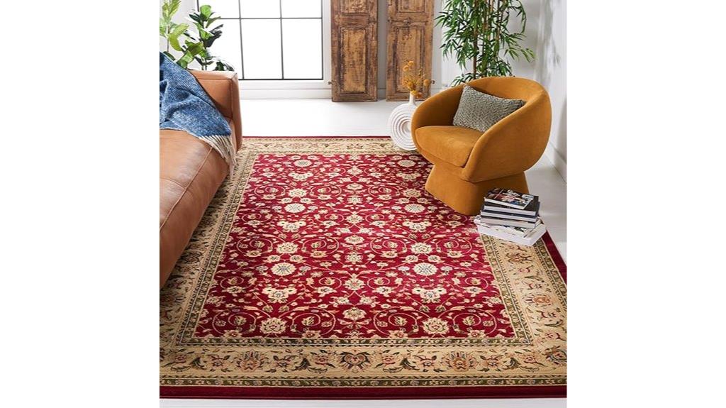 red ivory area rug
