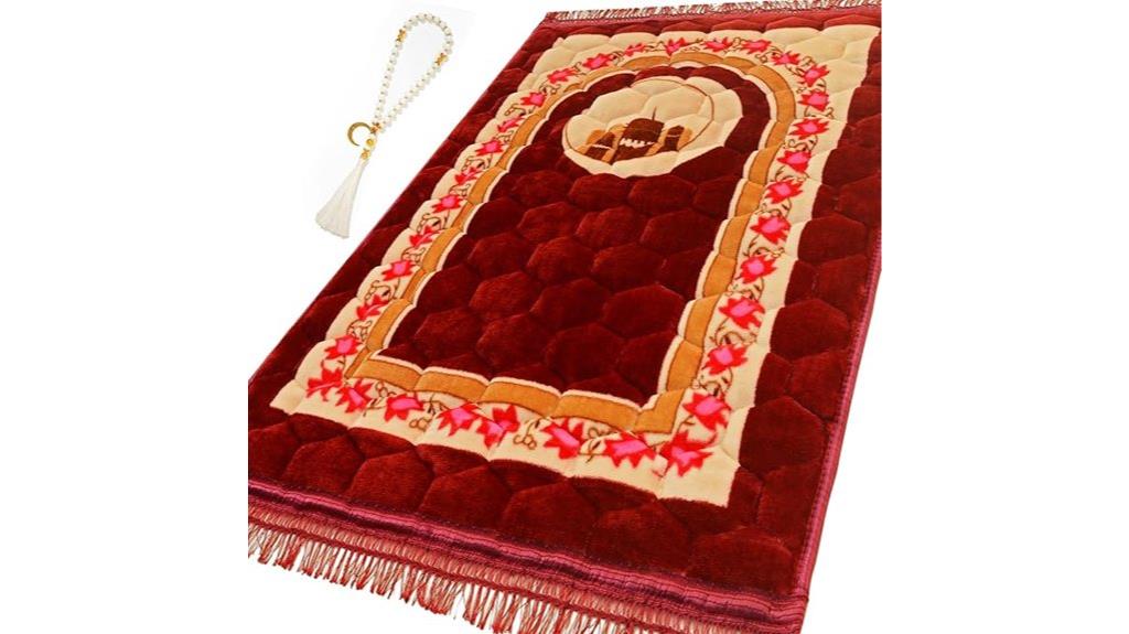 red muslim prayer rug