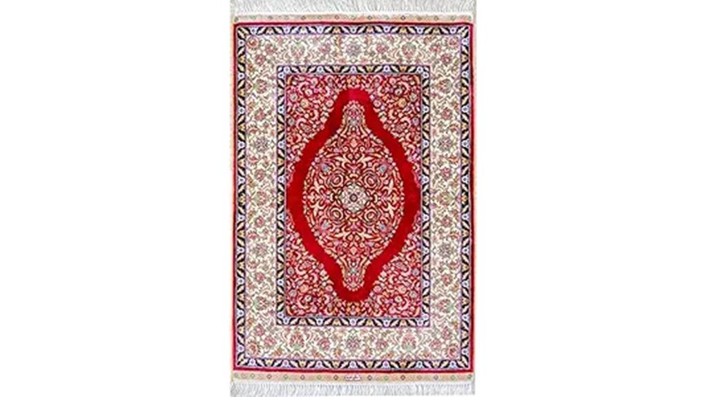 red vintage silk rug