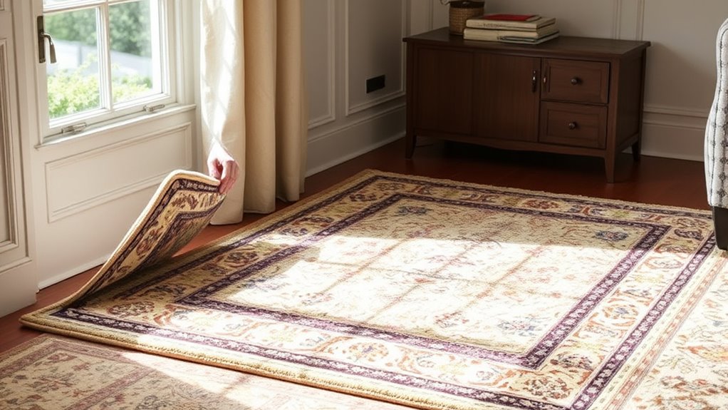 rotate rug regularly