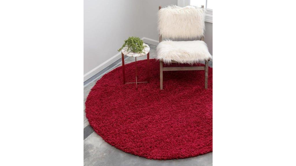 round cherry red rug