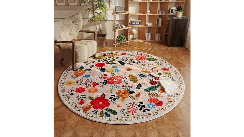 round washable circular rug