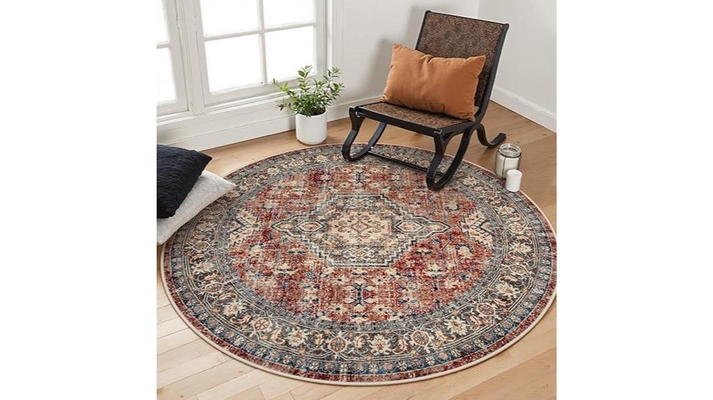 round washable non slip rug