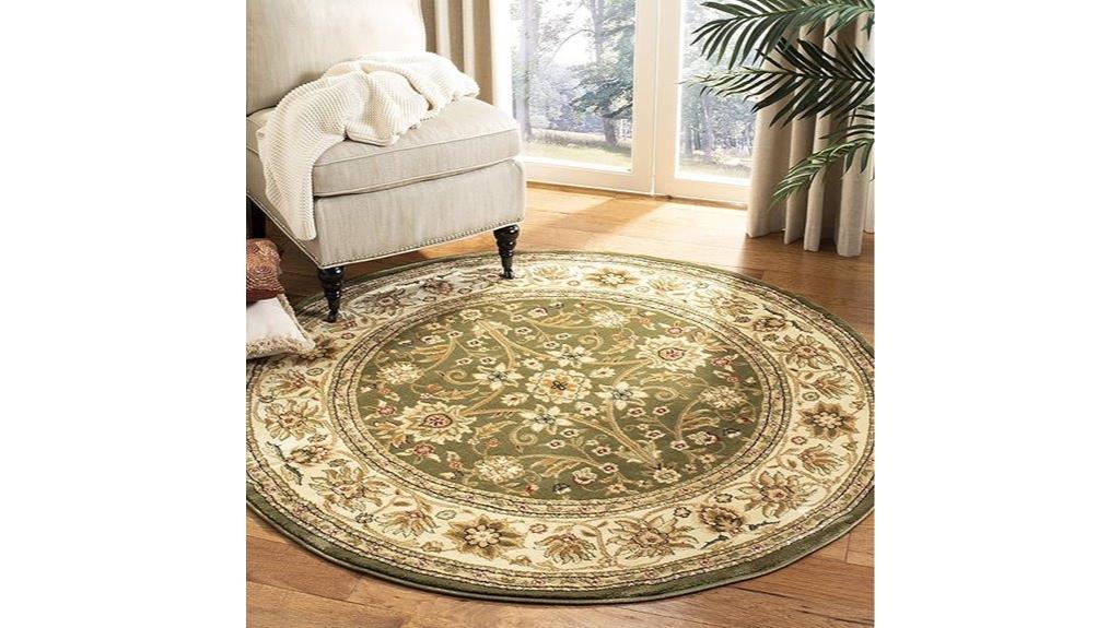 sage ivory round rug