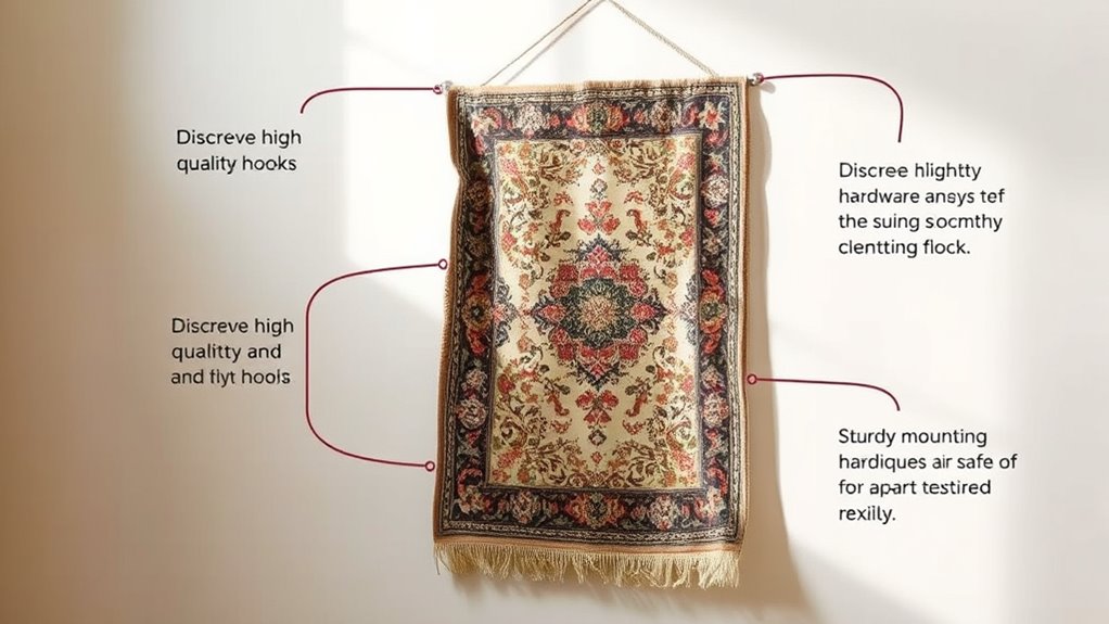 secure antique rug attachment
