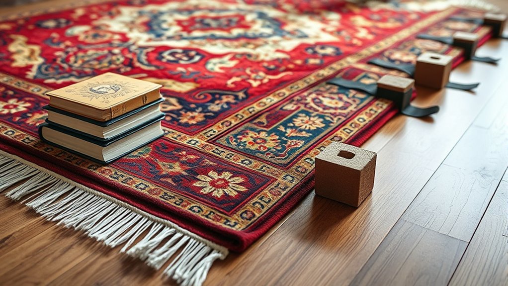 secure rug edges firmly
