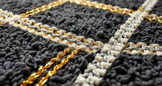 shimmering metallic rug accents