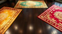 shiny metallic silk carpets