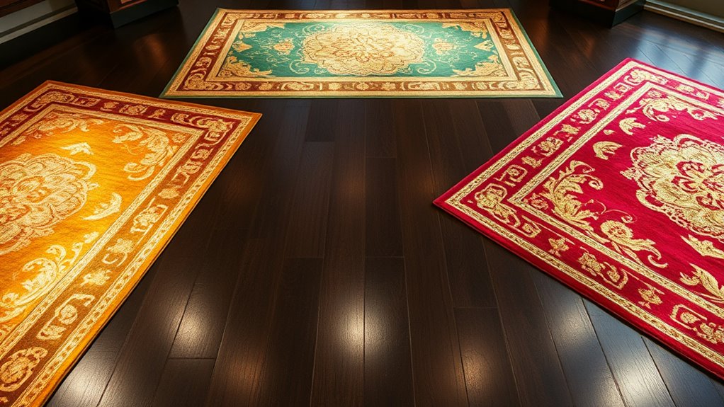 shiny metallic silk carpets