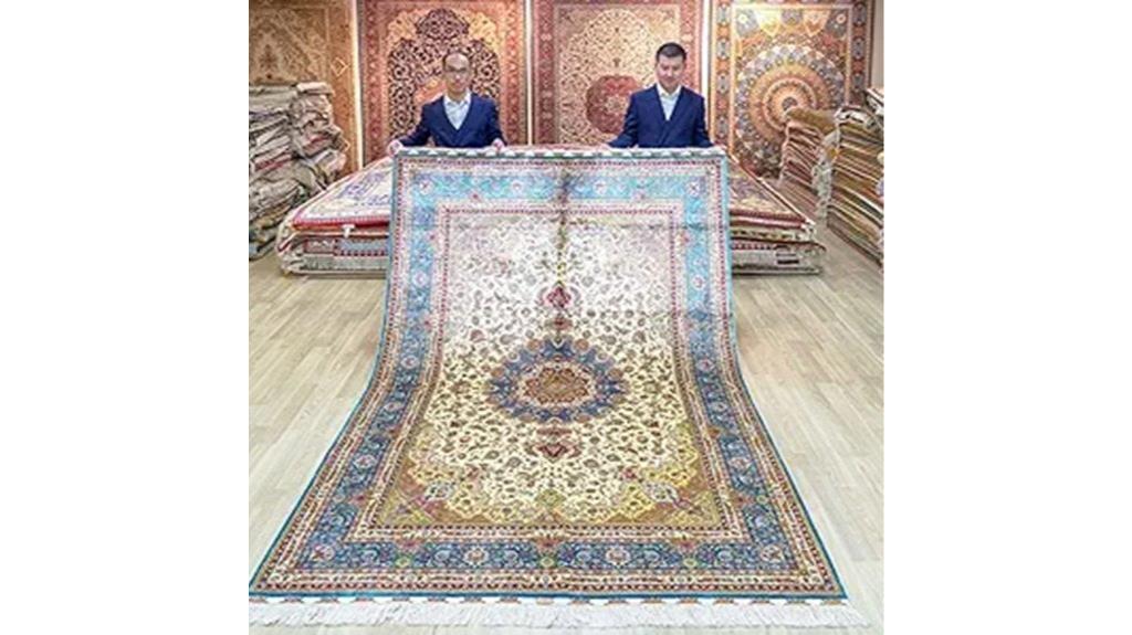 silk hand knotted floral rug