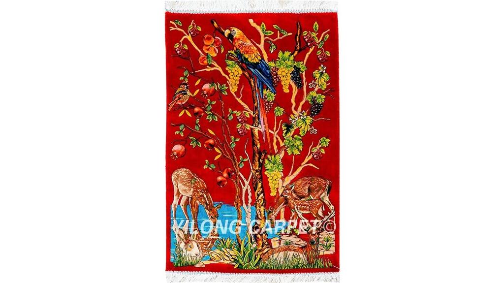 silk rug with tree