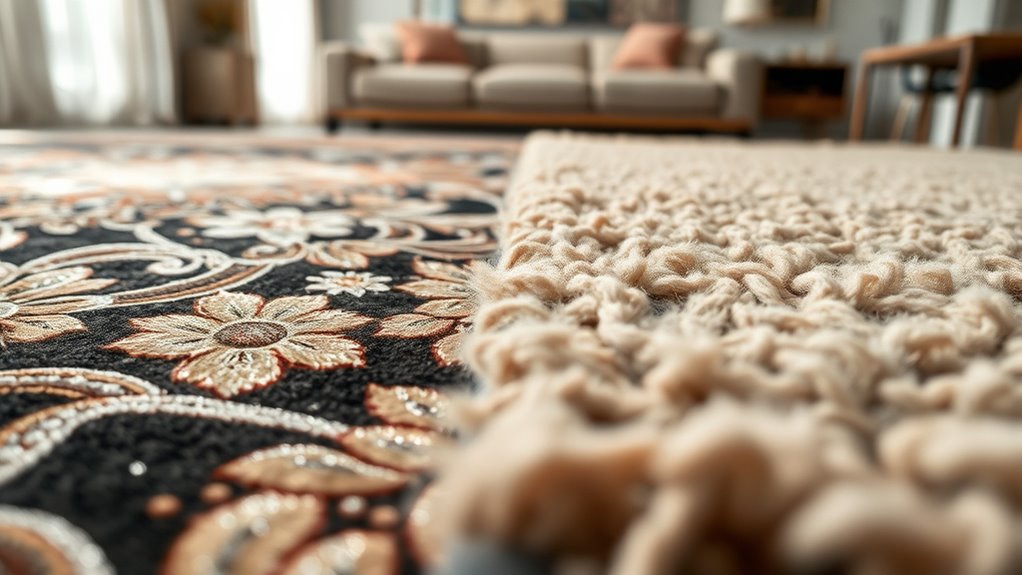 silk versus wool rug uses