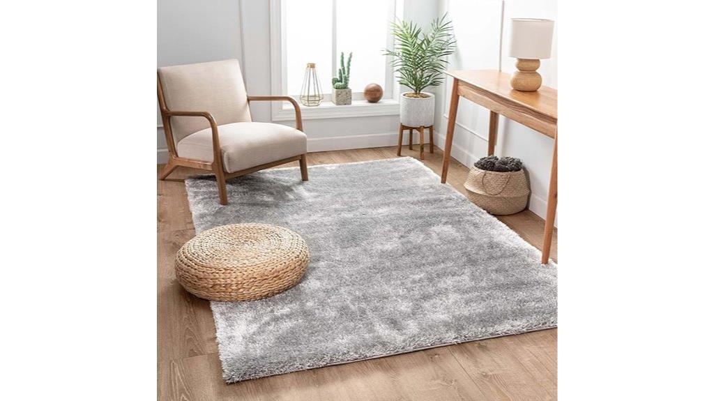 silver liza feather rug