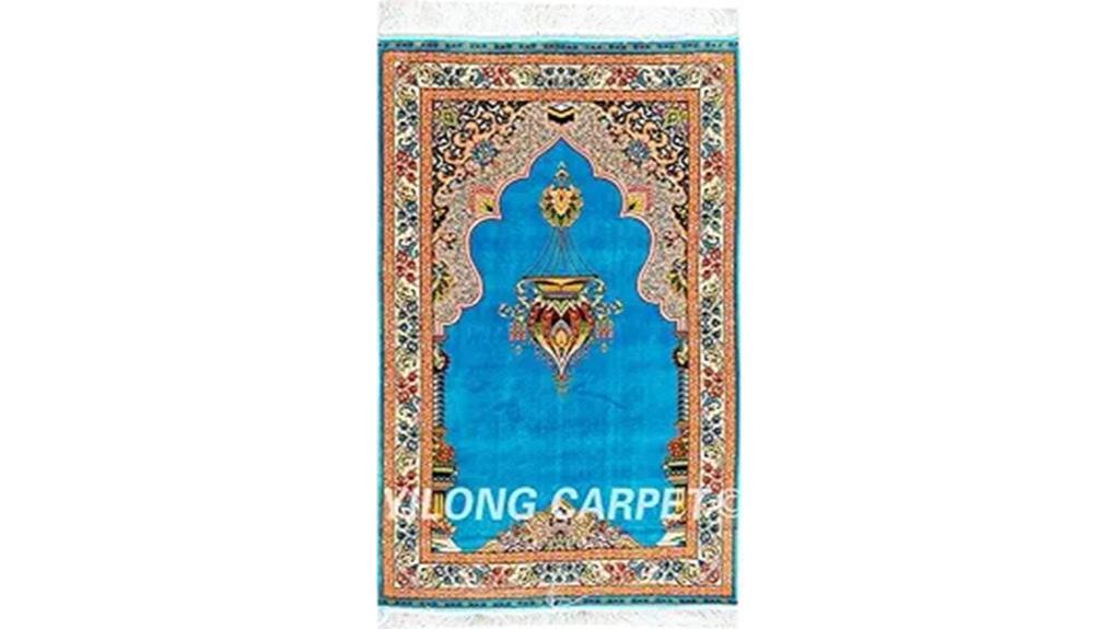 small silk hand knotted rug