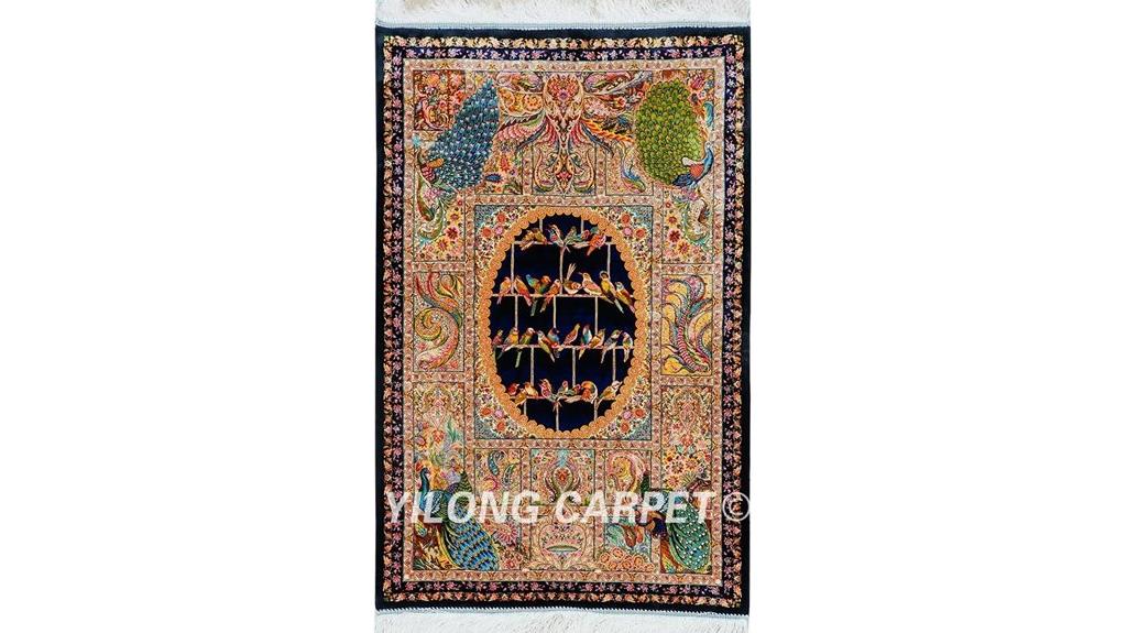 small silk handwoven rug