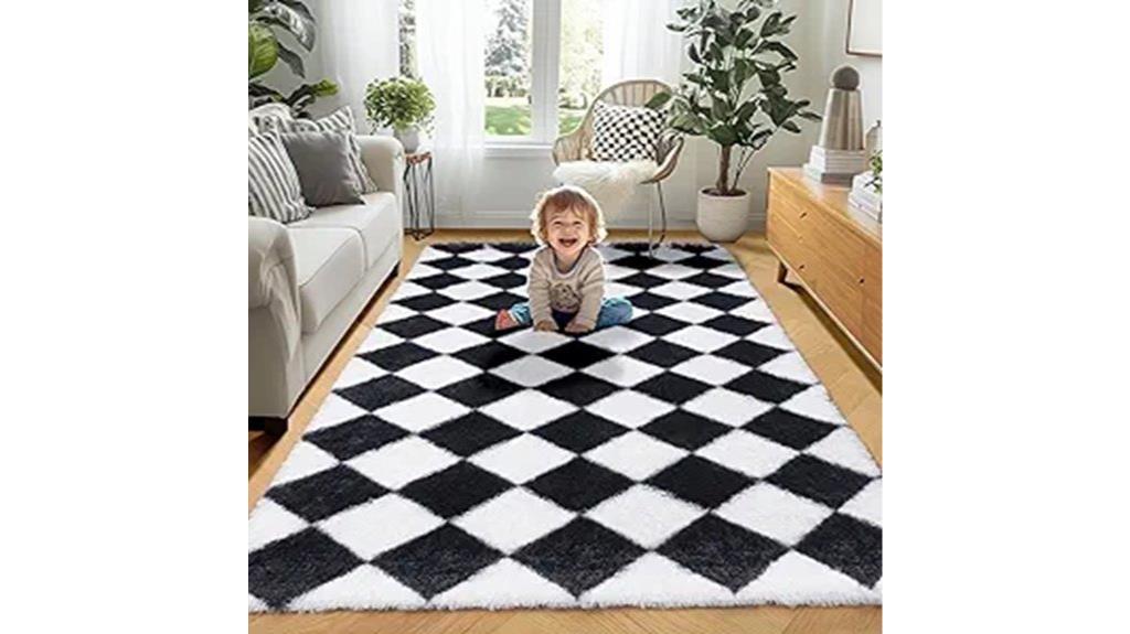soft black and white rugs