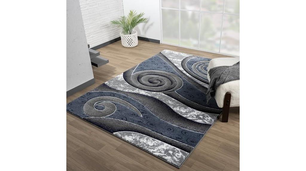 soft blue abstract rug