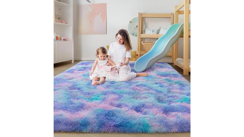 soft purple rainbow rug