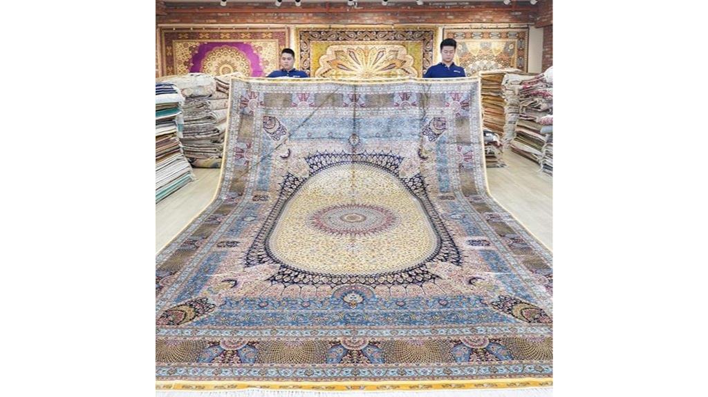 soft silk medallion rug