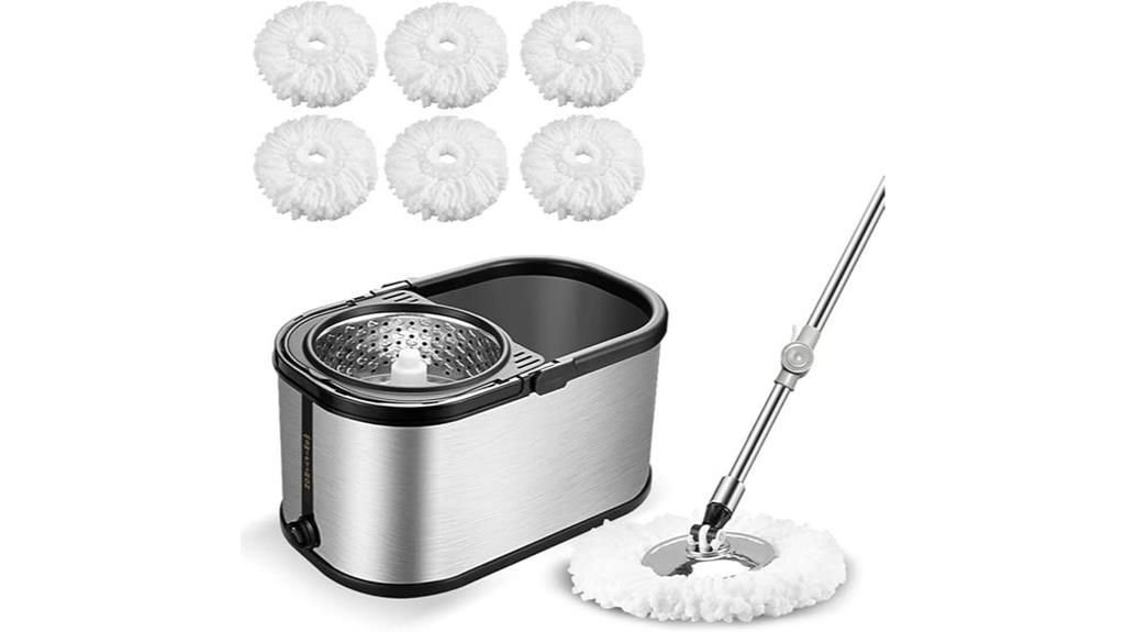 spin mop with microfiber