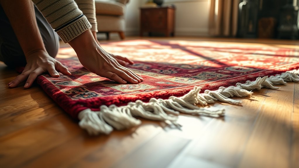 stretch rug regularly often