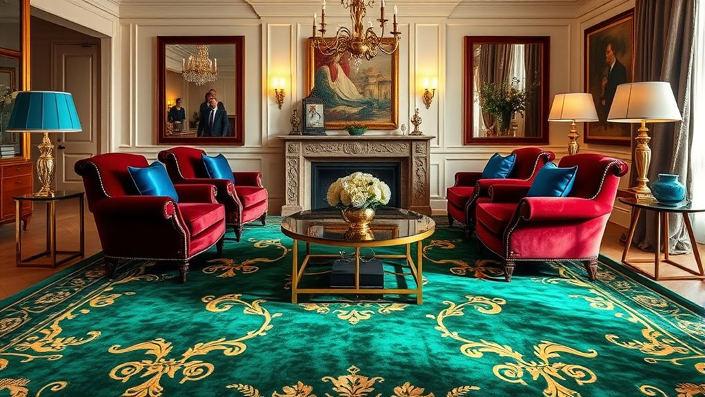subtle accents enhance jewel tones