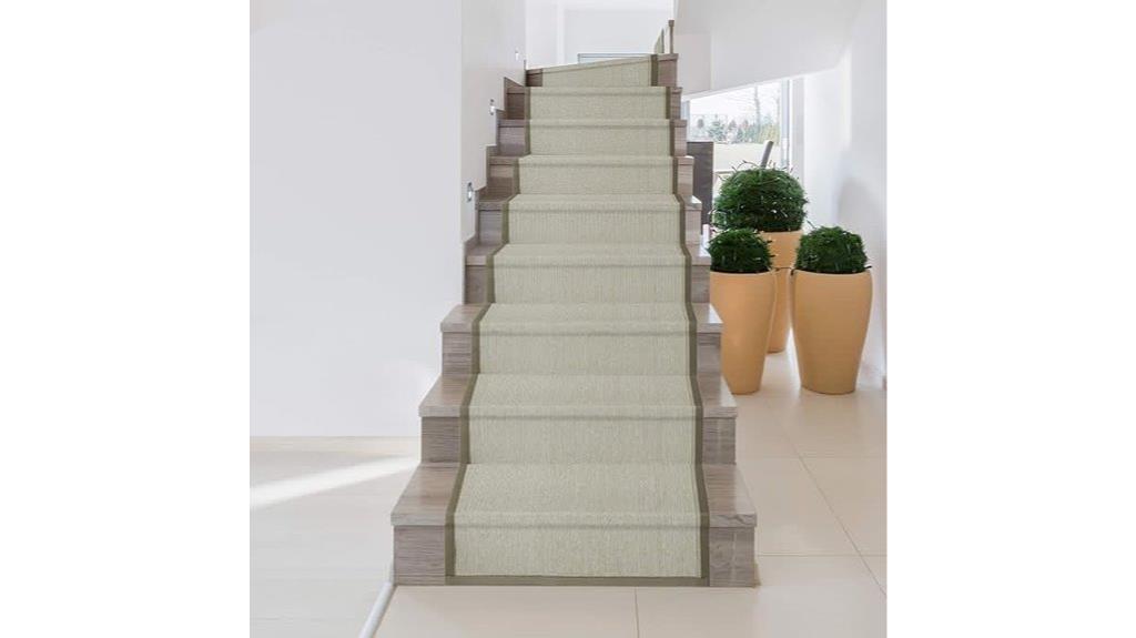 synthetic beige sisal runner