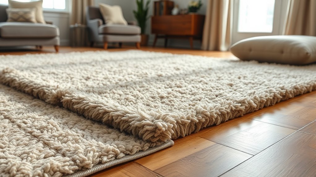 thicker denser sound absorbing rugs
