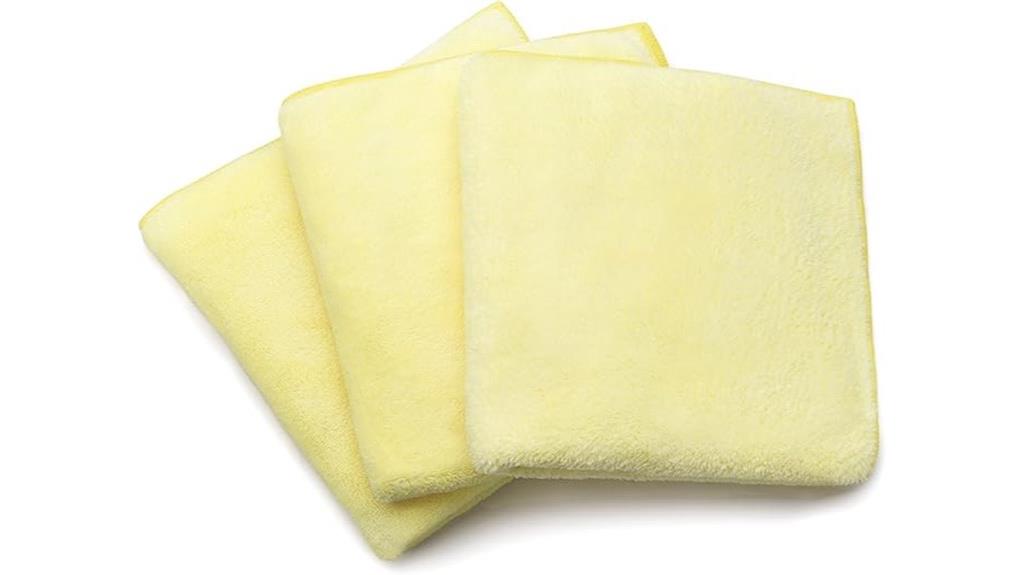 three microfiber dusting cloths