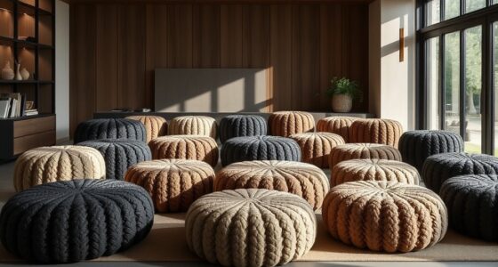 top wool ottoman poufs