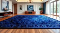 top yilong blue silk rugs