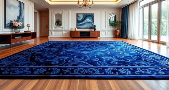 top yilong blue silk rugs