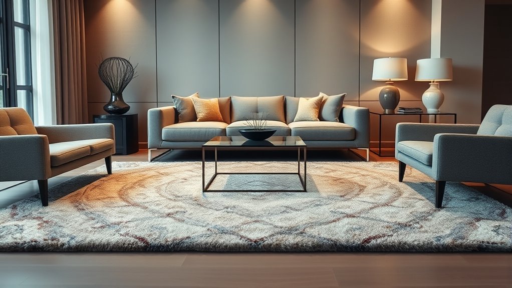 use rugs to define spaces