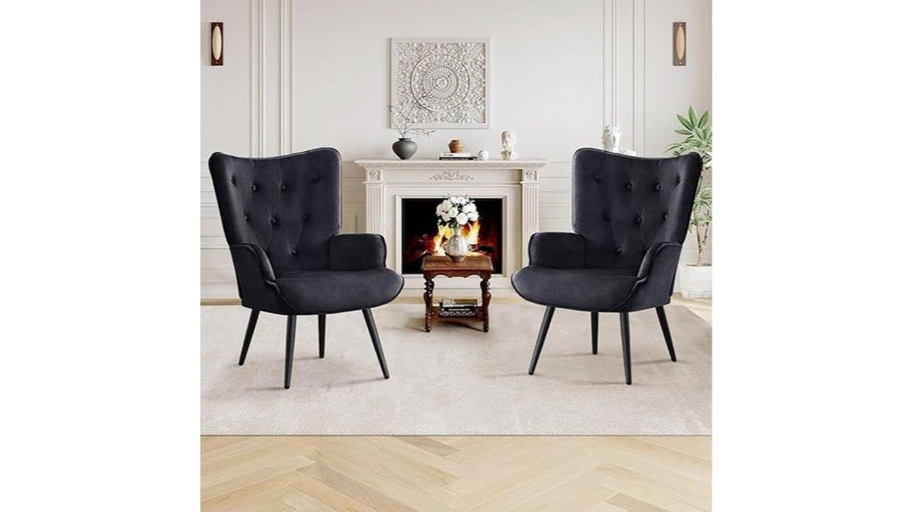 velvet accent chair set
