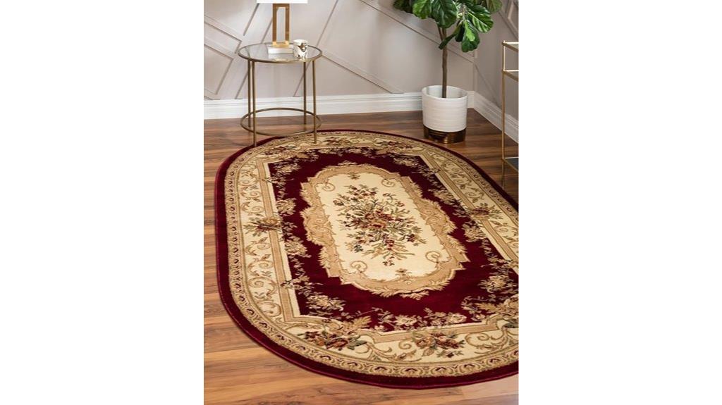 versailles burgundy ivory rug