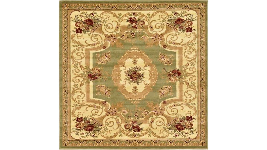 versailles green ivory rug