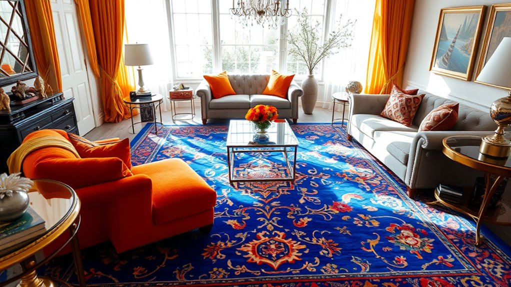 vibrant sapphire and orange