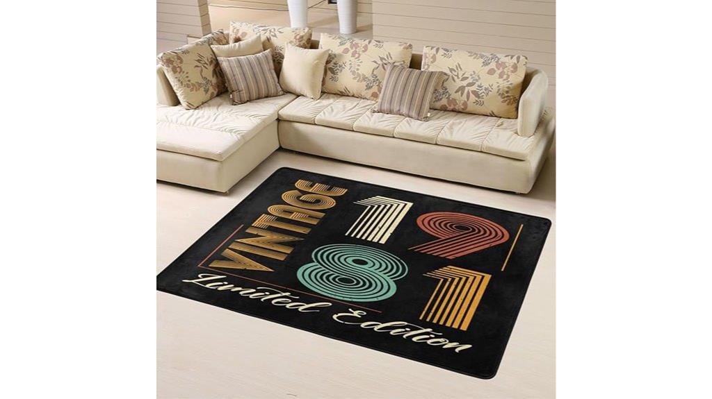 vintage 1981 birthday rug