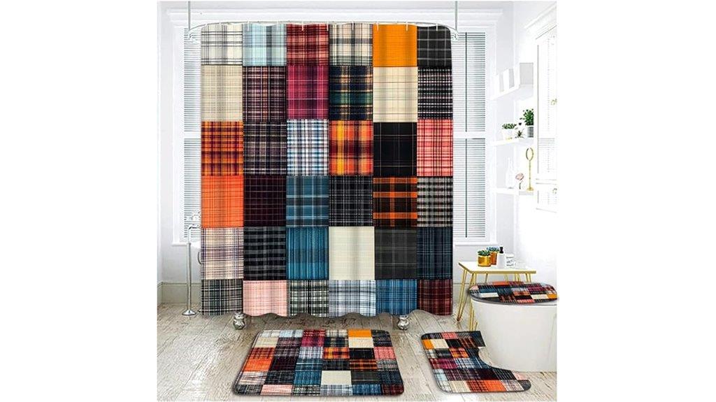 vintage patchwork shower set