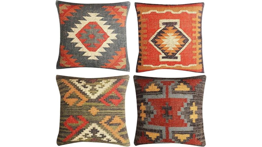 vintage wool jute cushions